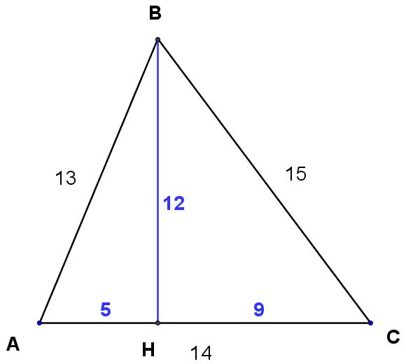 13-14-15 Triangle with altitude