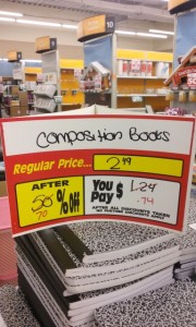 composition books 74 cents