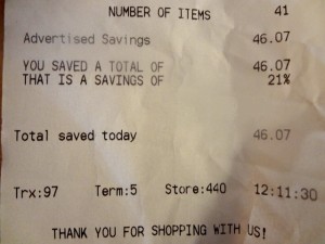 shopping receipt